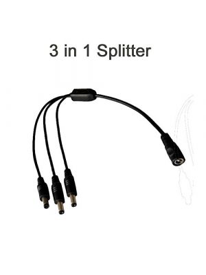 DC Female to 3 Male Power Splitter Adapter Cable for CCTV Security 