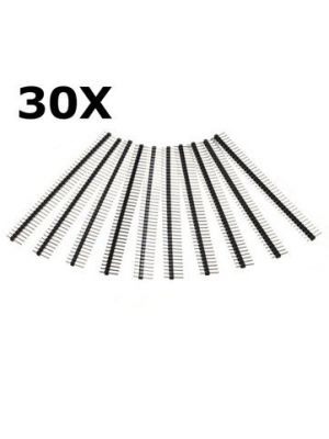 30pcs at the price of 20pcs lot 40 pin 1x40 Single Row Male 2.54mm Breakable Pin Header Connector Strip for Arduino (Male) (set of 3) 