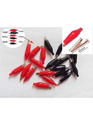 Alligator Clip 10PCS - 45 MM Medium size Red and Black crocodile clips test leads
