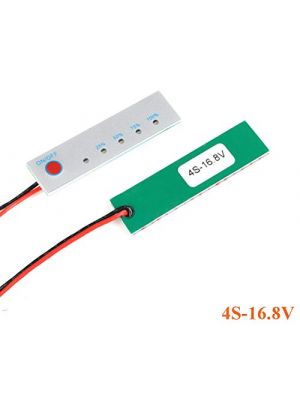 4S 16.8V Battery Power Indicator - 18650 Li-ion lipo Lithium Battery Capacity Indicator Power LED Display PCB Board Meter Tester - with Switch (4S 16.8V)