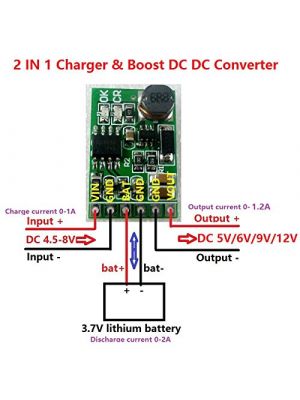 DD05CVSA 3.7V 4.2V Charger & Discharger Board DC DC Converter Boost Module for UPS Mobile Power 18650 Lithium Battery (9V)