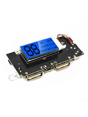 LED Display Power Bank Charging Module Circuit Board - DC-DC Step Up Boost Power Supply Module - 5V 1A and 2.1A Dual USB with LCD Monitor
