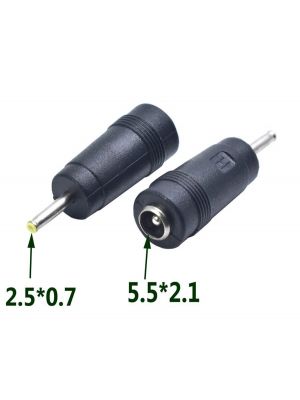 DC Power socket 5.5 x 2.1 mm FEMALE -to- MALE DC Plug 2.5 x 0.7 mm | Connector Adapter Converter