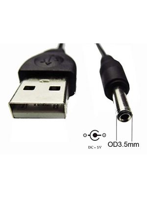 USB A Male to DC 3.5 x 1.35 mm Power Plug Socket Connector Adapter Converter - with Cord
