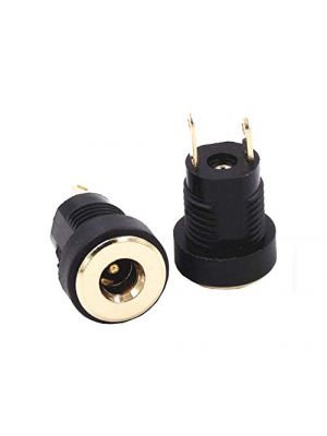 DC Power Supply male Jack Socket Connector - Round Panel Chasis Mount 12V 3A (1.3 x 3.5mm Gold Male Jack)