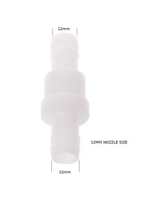One-Way Non-Return Inline Check Valve - Plastic White - for Water Gas Liquid (12MM)