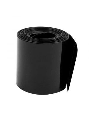  Length 1M - PVC Heat Shrink Wrap Casing Tubing Insulation - For Li-ion Lithium Battery - Flat Width 50MM, Black