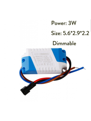 3W 300mA Dimmable LED Driver Adapter Transformer - Constant Current Power Supply - for LED Downlight 85-265VAC