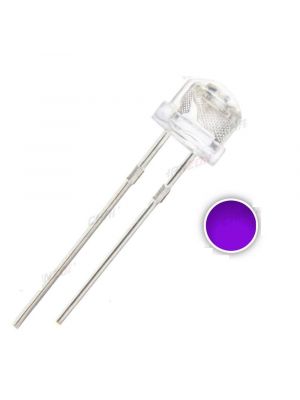 100PCS 5mm Light UV Purple Straw Hat Wide Angle Ultraviolet 395nm - 400nm Transparent 5 mm Light-Emitting Diode LED Lamp (100)