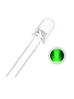 5MM GREEN Water Clear Transparent Round (Candle) LED / Light Emitting Diodes
