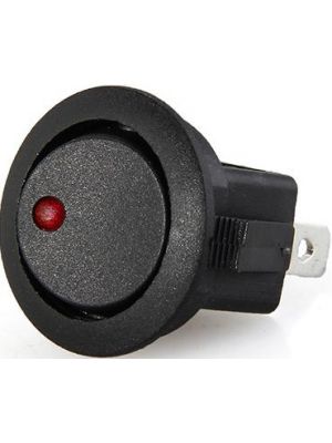 Round Rocker 12V 16A ON-Off SPST Switch for Auto/Car/Boat - with Indicator (Blue DOT)