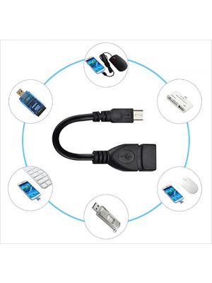 USB 2.0 A Female to B Micro Male 5 Pin Adapter Cable Black 10cm OTG Host Adapter Cable Extension