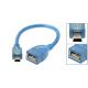 USB 2.0 A Female to B Mini Male 5 Pin Adapter Cable Blue 14cm