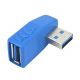 USB to USB Coupler Adapter Converter - USB 3.0 Vertical Right Angled 90 Degree Type A Male To Type A Female Connector (Left Facing)