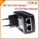 Surveillance CCTV Security 48V 0.5A 24W POE Wall Plug POE Injector Ethernet Adapter IP Camera Phone PoE Power Supply EU Plug 