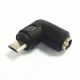 DC Power socket 5.5 x 2.1 mm FEMALE -to- MALE USB Mini B pin | 90 Degree angled | Connector Adapter Converter