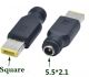 DC Power socket 5.5 x 2.1 mm FEMALE -to- MALE Lenovo Square Plug 7.9 x 5.5 mm | Connector Adapter Converter