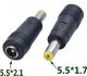 DC Power socket 5.5 x 2.1 mm FEMALE -to- MALE DC Plug 5.5 x 1.7 mm | Connector Adapter Converter