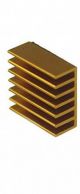 Gold 14x14x6mm Extruded Aluminium Heatsink - with 3M Self Adhesive - Straight Fin - 1PCS
