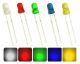 3mm Round diffused 5 Color Red/Green/Blue/Yellow/White Assorted Mixed LED Transparent Round (candle) Super bright LED bulbs Light Emitting Diode (100)