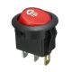 Illuminated LED SPST ON/OFF Push Button Round Rocker Switch - 3 pin 4.8mm terminals - for Car/Boat/Auto/Van LED Lamp Dash Light - (12V, Red)