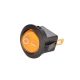Illuminated LED SPST ON/OFF Push Button Round Rocker Switch - 3 pin 4.8mm terminals - for Car/Boat/Auto/Van LED Lamp Dash Light - (12V, Yellow)