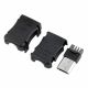  10pcs Type B Micro USB Male USB 2.0-5 Pin T Port Plug Connector - with Black Plastic Cover - DIY Kit