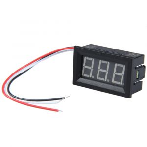 0.56inch DC 0-100V Three Wire LCD Blue Light Digital Voltmeter Red