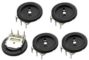 B103 16 x 2mm Gear Potentiometer Single Pot Dial Volume Switch 3PIN 10K - (5PCS)