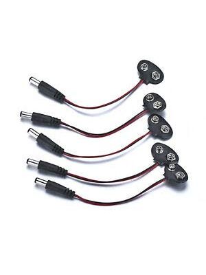5PCS 9V battery snap power cable to DC 9V clip male line battery adapter suitable for arduino and other MCU's