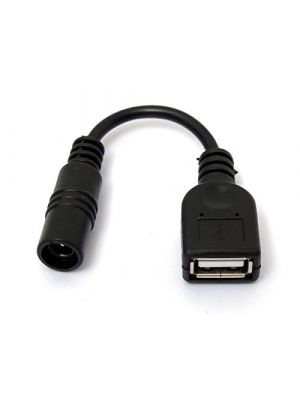 USB 2.0 Type A Female -to- Male DC Power Jack 5.5 x 2.1 mm - Connector Adapter Converter – with 10cm Cable