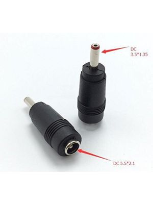DC 5.5mm x 2.1mm 5.5/2.1mm Female to 3.5mm x 1.35mm 3.5/1.35mm Male Converter Adapter Connector Jack for CCTV Camera LED