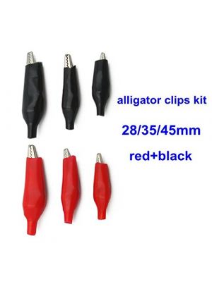 Alligator Clips 60PCS - 28mm 35mm 45mm crocodile clips 3 values x 20pcs(red+black each 10pcs) 