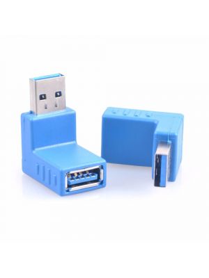 USB to USB Coupler Adapter Converter - USB 3.0 Right Angled 90 Degree Type A Male To Type A Female Connector (Left Facing)