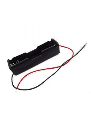 1 x 18650 Single Cell Lithium Battery Holder - for 3.7V li-ion Plastic case with Lead Wire Hard pin Spring Retention - 1PCS Black