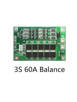 3S 60A 11.1 12.6V Battery Charging Module PCB BMS Protection Board For 3 Series lithium LicoO2 Limn2O4 18650 26650 battery - with Balance Function (60A)
