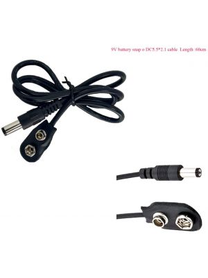 22AWG 9V Battery snap Power Cable to DC 9V Clip Male line Battery Adapter- Heavy Duty 60cm