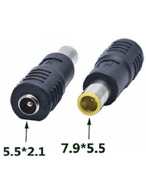 Power Plug Converter - 7.9 x 5.4MM Male pin to 5.5 x 2.1MM Female DC Socket Connector Adapter - Suitable for Lenovo Thinkpad Laptop