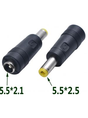 DC Power socket 5.5 x 2.1 mm FEMALE -to- MALE DC Plug 5.5 x 2.5 mm | Connector Adapter Converter