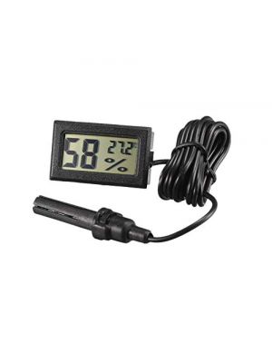 Hygrometer Temperature and Humidity Sensor meter - with Mini LCD Digital Display - for Incubator Aquarium Soil Temperature (Black)