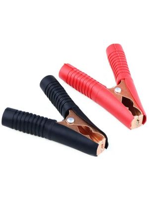 100A 90mm Heavy Duty Fully Insulated Copper Alligator Clip Plastic and Metal - for Car Caravan Van Battery Test Lead jumper Clips (2PCS)