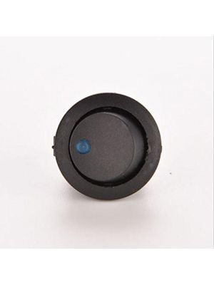 Round Rocker 12V 16A ON-Off SPST Switch for Auto/Car/Boat - with Indicator (Blue DOT)