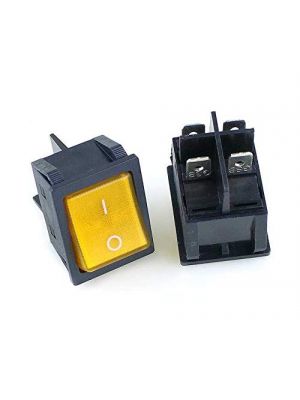 Square Illuminated Button - KCD4 DPST ON-Off 16A 250VAC / 20A 125V AC 4 Pin - Light Rocker Power Switch - for Car Auto Boat Truck (Yellow)